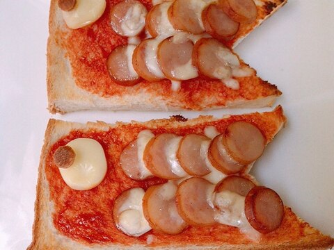 食パンで簡単デコ　こいのぼりのピザトースト